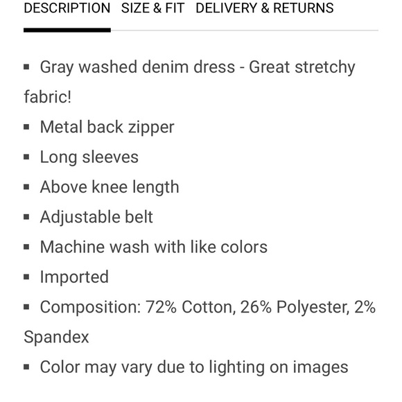 Black denim dress new never wore - Picture 3 of 3